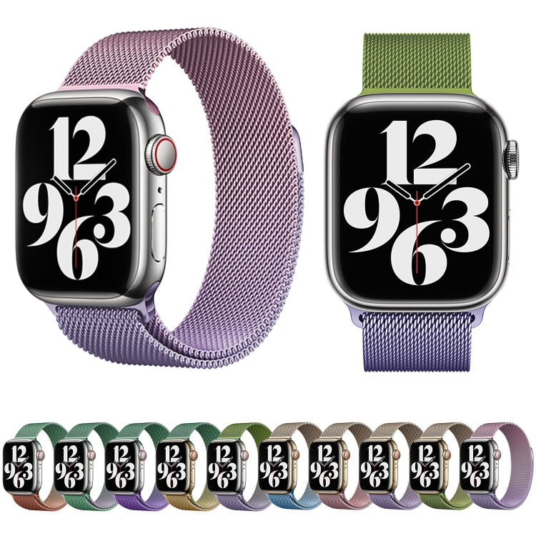 For Apple Watch Series 5 40mm Milan Gradient Loop Magnetic Buckle Watch Band(Gold Violet) - Watch Bands by PMC Jewellery | Online Shopping South Africa | PMC Jewellery