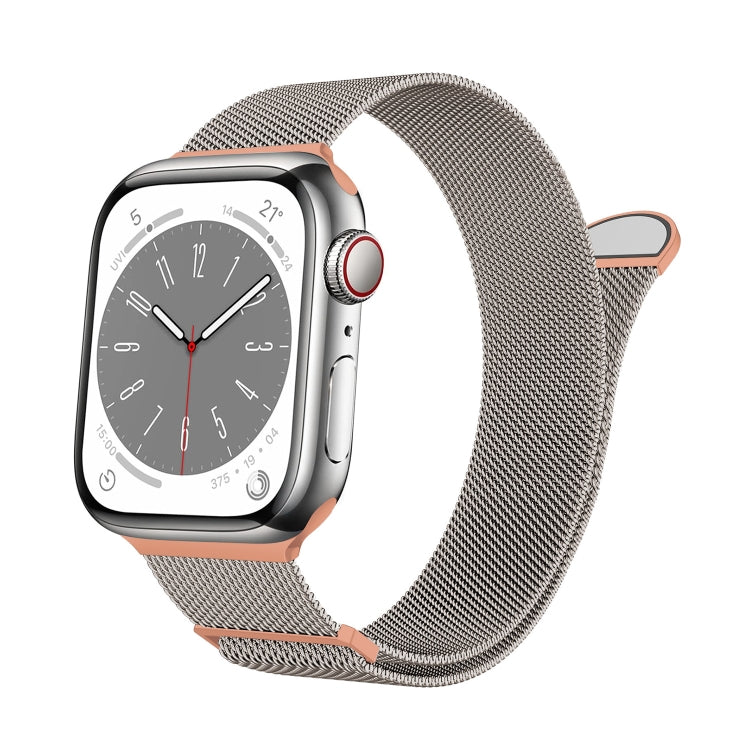 For Apple Watch Series 5 40mm Two Color Milanese Loop Magnetic Watch Band(Starlight Orange) - Watch Bands by PMC Jewellery | Online Shopping South Africa | PMC Jewellery