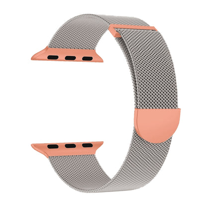 For Apple Watch Series 5 40mm Two Color Milanese Loop Magnetic Watch Band(Starlight Orange) - Watch Bands by PMC Jewellery | Online Shopping South Africa | PMC Jewellery