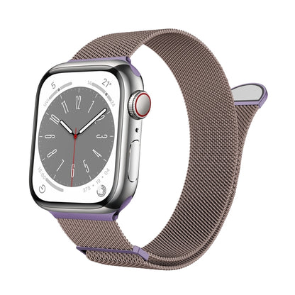 For Apple Watch Series 3 38mm Two Color Milanese Loop Magnetic Watch Band(Pink Purple) - Watch Bands by PMC Jewellery | Online Shopping South Africa | PMC Jewellery