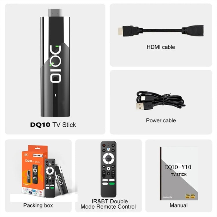 LEMFO DQ10 Allwinner H618 Quad Core ARM Cortex A53 8K HD Android TV Stick, RAM:2GB+16GB(US Plug) - Android TV Sticks by LEMFO | Online Shopping South Africa | PMC Jewellery | Buy Now Pay Later Mobicred