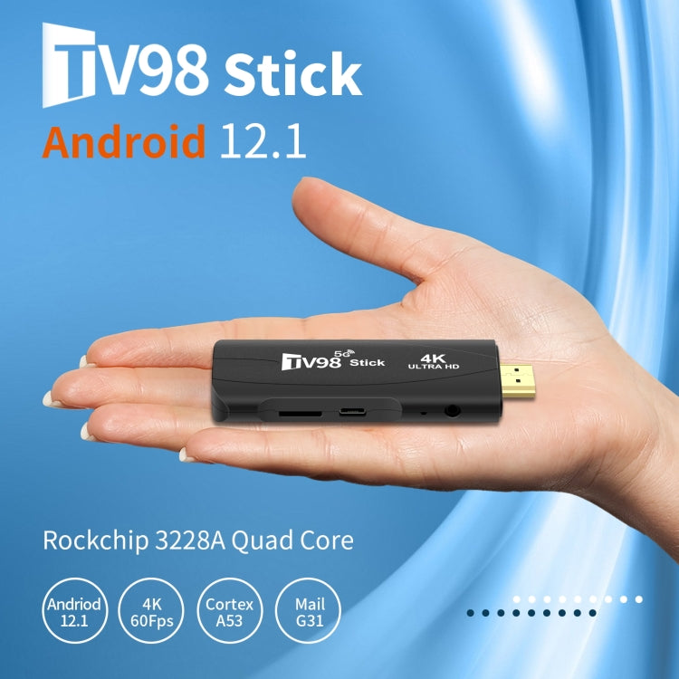 TV98 Rockchip 3228A Quad Core 4K HD Bluetooth Android TV Stick, RAM:2GB+16GB(EU Plug) - Android TV Sticks by PMC TechLife | Online Shopping South Africa | PMC TechLife | Buy Now Pay Later Mobicred