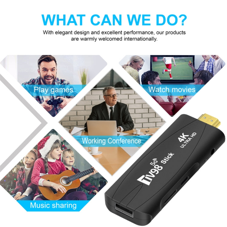 TV98 Rockchip 3228A Quad Core 4K HD Bluetooth Android TV Stick, RAM:2GB+16GB(EU Plug) - Android TV Sticks by PMC TechLife | Online Shopping South Africa | PMC TechLife | Buy Now Pay Later Mobicred
