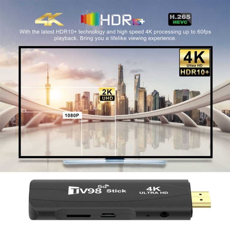 TV98 Rockchip 3228A Quad Core 4K HD Bluetooth Android TV Stick, RAM:2GB+16GB(AU Plug) - Android TV Sticks by PMC Jewellery | Online Shopping South Africa | PMC Jewellery | Buy Now Pay Later Mobicred