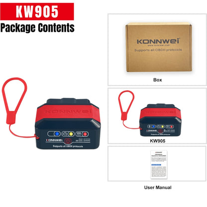 KONNWEI KW905 Bluetooth 5.0 Car OBD2 Scanner Support Android & iOS(Black Orange) - Code Readers & Scan Tools by KONNWEI | Online Shopping South Africa | PMC Jewellery | Buy Now Pay Later Mobicred