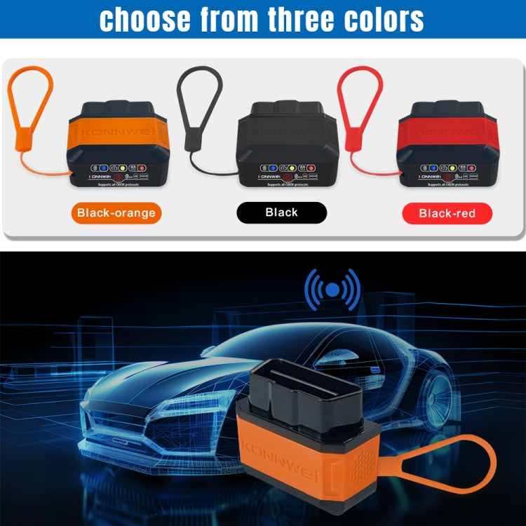 KONNWEI KW906 Bluetooth 5.0 Car OBD2 Scanner Support Android & iOS(Black Orange) - free shipping - PMC TechLife - Order now!