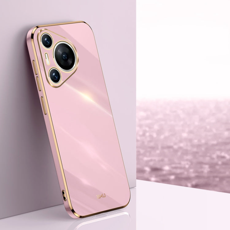 For Huawei Pura 70 XINLI Straight 6D Plating Gold Edge TPU Phone Case(Cherry Purple) - Huawei Cases by XINLI | Online Shopping South Africa | PMC Jewellery | Buy Now Pay Later Mobicred