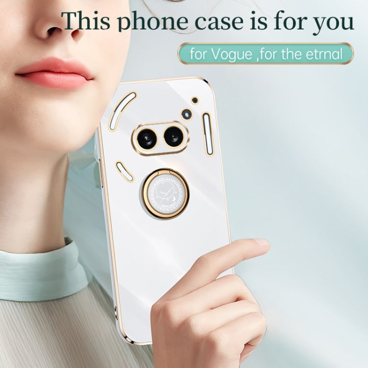 For Nothing Phone 2A XINLI Straight Edge 6D Electroplate TPU Phone Case with Ring Holder(Celestial Blue) - More Brand by XINLI | Online Shopping South Africa | PMC Jewellery | Buy Now Pay Later Mobicred