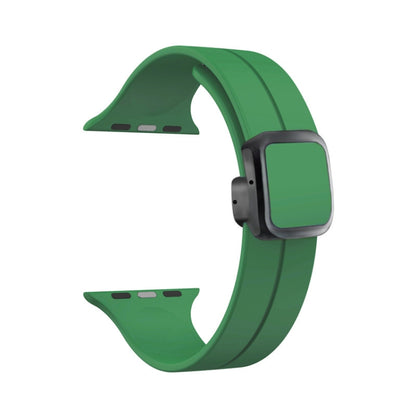 For Apple Watch Series 5 44mm Magnetic Square Buckle Silicone Watch Band(Alfalfa) - Watch Bands by PMC Jewellery | Online Shopping South Africa | PMC Jewellery