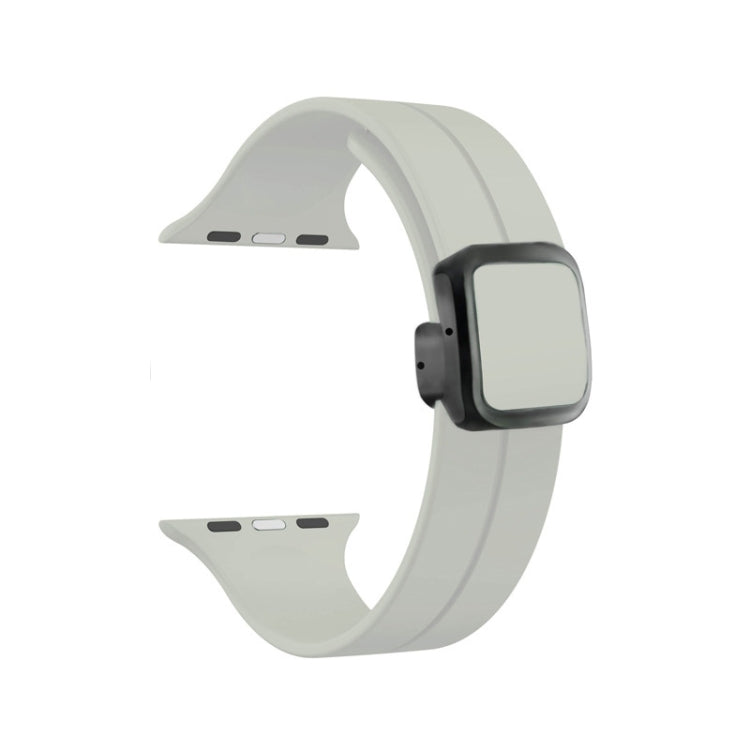 For Apple Watch 42mm Magnetic Square Buckle Silicone Watch Band(Starlight) - Watch Bands by PMC Jewellery | Online Shopping South Africa | PMC Jewellery