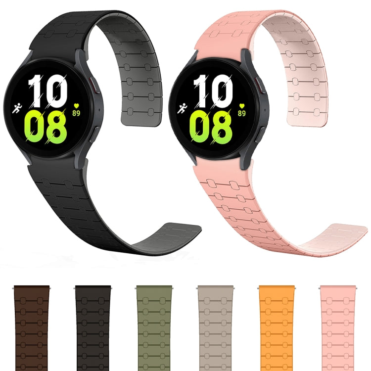 For Samsung Galaxy Watch 6 / 5 / 4 Two Color Loop Magnetic Silicone Watch Band(Dark Brown+Light Brown) - Watch Bands by PMC Jewellery | Online Shopping South Africa | PMC Jewellery