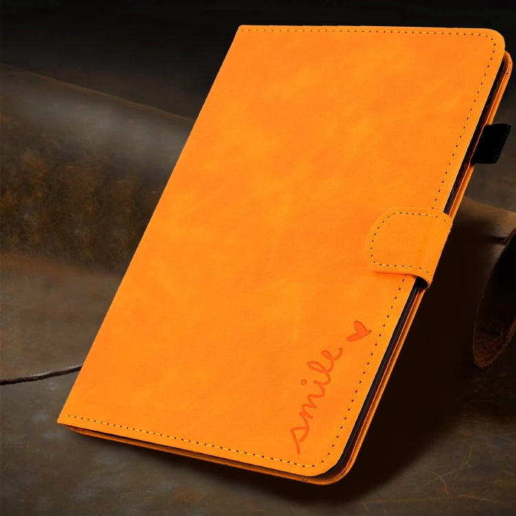 For Lenovo Tab M11 / Xiaoxin Pad 11 2024 Smile Embossed Smart Leather Tablet Case(Khaki) - Lenovo by PMC Jewellery | Online Shopping South Africa | PMC Jewellery | Buy Now Pay Later Mobicred
