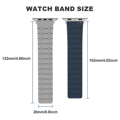 For Apple Watch SE 2022 44mm Two Color Loop Magnetic Silicone Watch Band(Green+Grey) - Watch Bands by PMC Jewellery | Online Shopping South Africa | PMC Jewellery