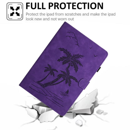 For iPad Pro 11 2024 Coconut Tree Embossed Smart Leather Tablet Case(Purple) - iPad Pro 11 2024 Cases by PMC Jewellery | Online Shopping South Africa | PMC Jewellery | Buy Now Pay Later Mobicred