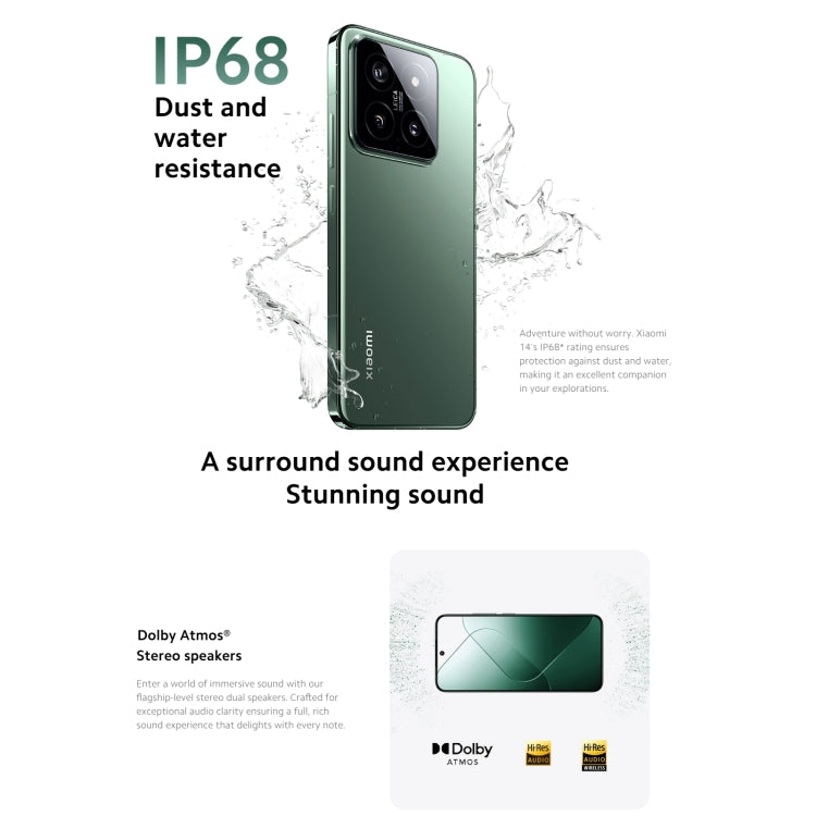 [HK Warehouse] Xiaomi 14 5G Global, 12GB+256GB, 6.36 inch Xiaomi HyperOS Snapdragon 8 Gen 3 Octa Core 3.3GHz, Network: 5G(Green) - Xiaomi Redmi by Xiaomi | Online Shopping South Africa | PMC Jewellery