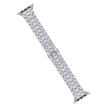 For Apple Watch SE 2023 40mm Double T Stainless Steel Watch Band(Silver) - Watch Bands by PMC Jewellery | Online Shopping South Africa | PMC Jewellery