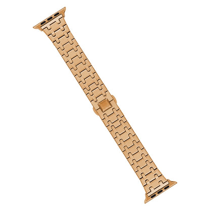 For Apple Watch Ultra 2 49mm Double T Stainless Steel Watch Band(Rose Gold) - Watch Bands by PMC Jewellery | Online Shopping South Africa | PMC Jewellery