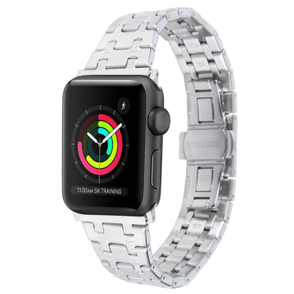 For Apple Watch 38mm Double T Stainless Steel Watch Band(Silver) - Watch Bands by PMC Jewellery | Online Shopping South Africa | PMC Jewellery