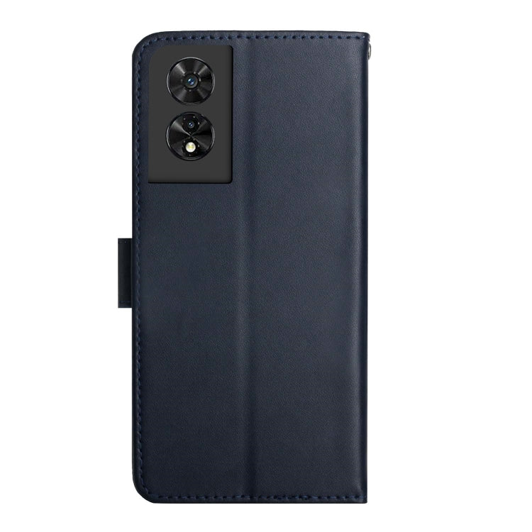 For TCL 505 Genuine Leather Fingerprint-proof Flip Phone Case(Blue) - TCL by PMC TechLife | Online Shopping South Africa | PMC TechLife | Buy Now Pay Later Mobicred
