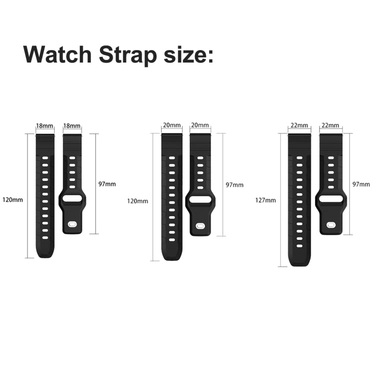 20mm Armor Silicone Watch Band(Black) - 20mm Bands by PMC Jewellery | Online Shopping South Africa | PMC Jewellery