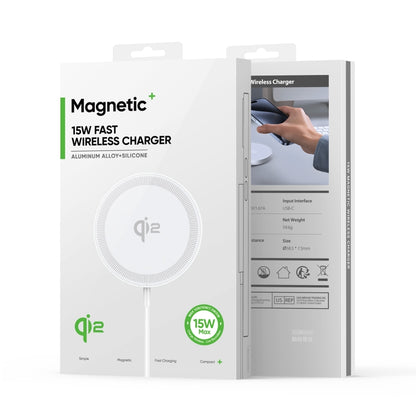 DUZZONA W18 15W Qi2 MagSafe Magnetic Suction Wireless Charger(White) - Wireless Charger by DUZZONA | Online Shopping South Africa | PMC Jewellery | Buy Now Pay Later Mobicred