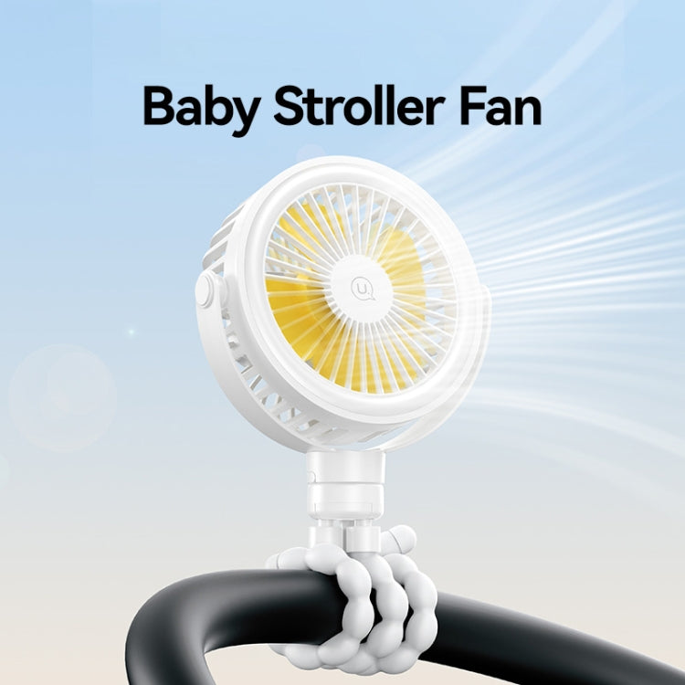 USAMS ZB289 Stroller Fan Type-C Portable Octopus Mini Fan(White) - Electric Fans by USAMS | Online Shopping South Africa | PMC Jewellery | Buy Now Pay Later Mobicred