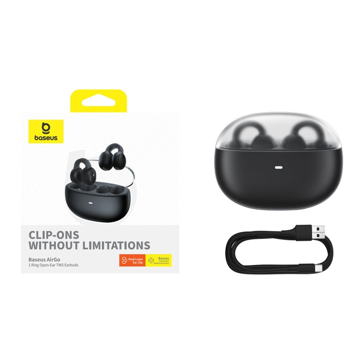 Baseus AirGo 1 Ring Open-Ear TWS Earbuds(Stellar Black) - Bluetooth Earphone by Baseus | Online Shopping South Africa | PMC Jewellery | Buy Now Pay Later Mobicred