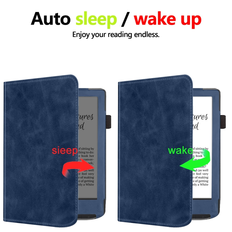 For Pocketbook Verse / Verse Pro Calfskin Leather Smart Tablet Case(Blue) - Others by PMC TechLife | Online Shopping South Africa | PMC TechLife | Buy Now Pay Later Mobicred