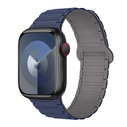 For Apple Watch SE 2023 40mm I-Shaped Magnetic Silicone Watch Band(Indigo Gray) - Watch Bands by PMC Jewellery | Online Shopping South Africa | PMC Jewellery