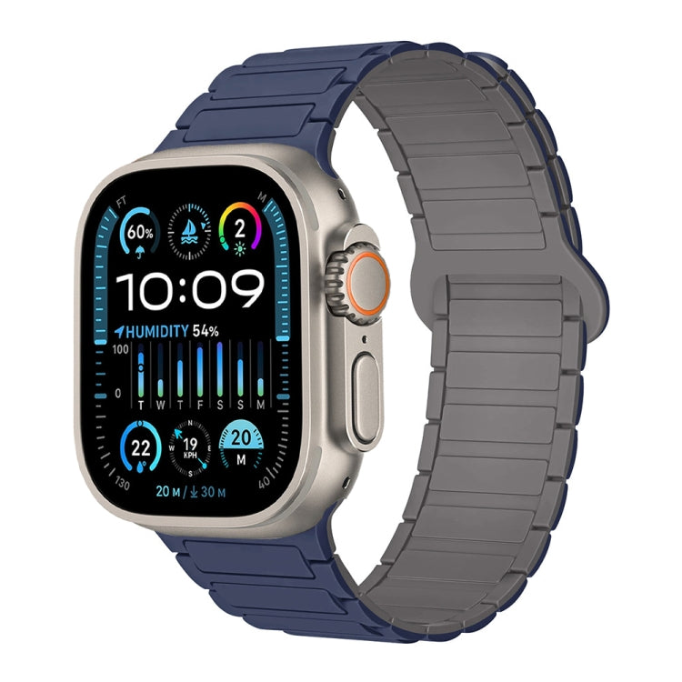 For Apple Watch Ultra 2 49mm I-Shaped Magnetic Silicone Watch Band(Indigo Gray) - Watch Bands by PMC Jewellery | Online Shopping South Africa | PMC Jewellery