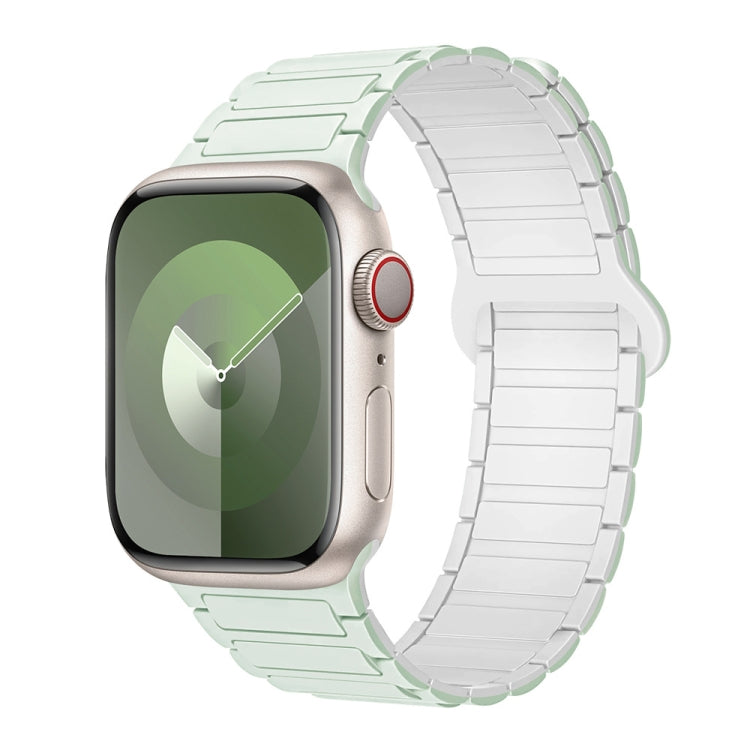 For Apple Watch Series 9 41mm I-Shaped Magnetic Silicone Watch Band(Mint White) - Watch Bands by PMC Jewellery | Online Shopping South Africa | PMC Jewellery