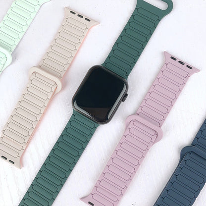 For Apple Watch Series 8 45mm I-Shaped Magnetic Silicone Watch Band(Midnight Chocolate) - Watch Bands by PMC Jewellery | Online Shopping South Africa | PMC Jewellery