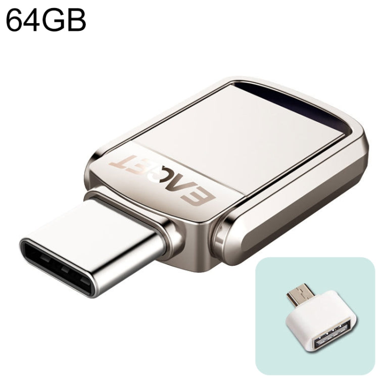 EAGET 64G USB 3.1 + Type-C / USB-C  Interface Metal Twister Flash U Disk, with Micro USB OTG Adapter - free shipping - PMC Jewellery - Order now!