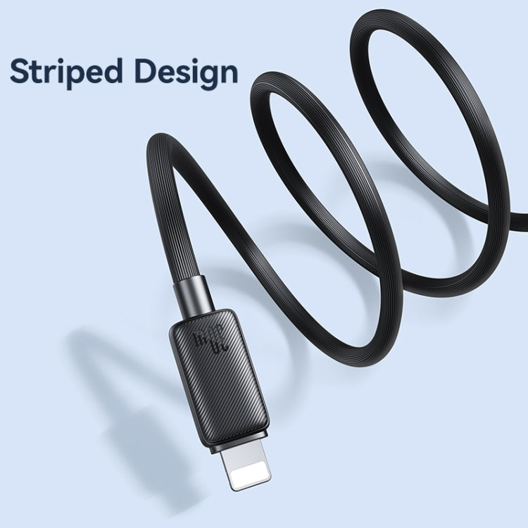 USAMS US-SJ692 USB-C / Type-C to 8 Pin 30W Striped Fast Charge Data Cable, Length:1m(White) - 2 in 1 Cable by USAMS | Online Shopping South Africa | PMC Jewellery | Buy Now Pay Later Mobicred