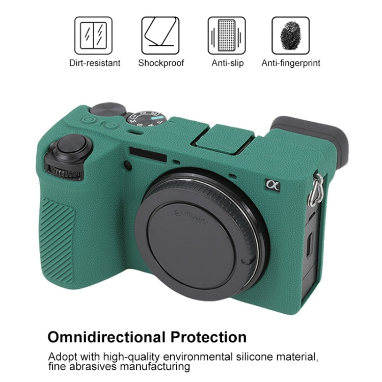 For Sony ILCE-6700 / A6700 Litchi Texture Soft Silicone Protective Case(Green) - Protective Case by PMC Jewellery | Online Shopping South Africa | PMC Jewellery