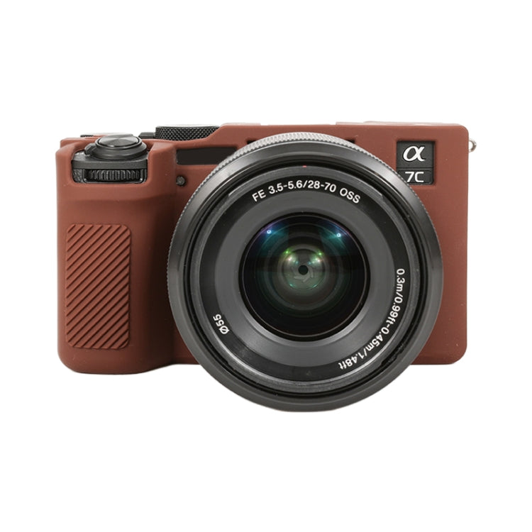 For Sony ILCE-7CM2 / A7C II / A7CR Glossy Soft Silicone Protective Case(Coffee) - Protective Case by PMC TechLife | Online Shopping South Africa | PMC TechLife | Buy Now Pay Later Mobicred