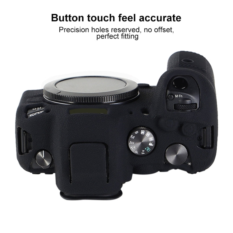 For Canon EOS R6 Mark II Litchi Texture Soft Silicone Protective Case(Black) - Protective Case by PMC Jewellery | Online Shopping South Africa | PMC Jewellery