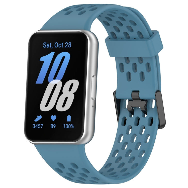 For Samsung Galaxy Fit 3 Hole Style Dual Buckle Silicone Watch Band(Blue) - Watch Bands by PMC Jewellery | Online Shopping South Africa | PMC Jewellery