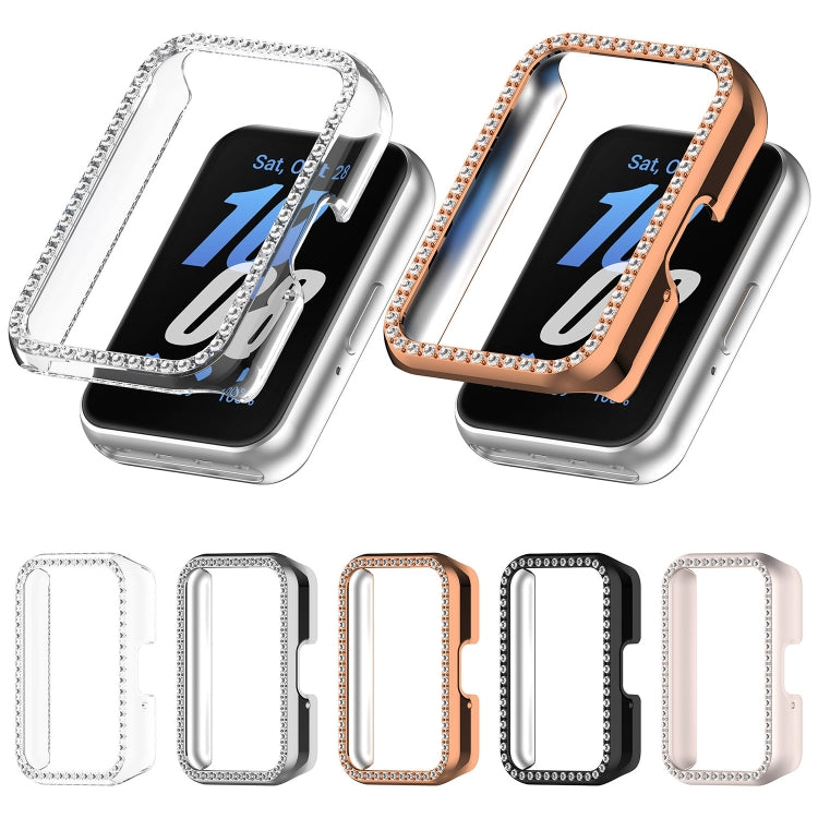 For Samsung Galaxy Fit 3 Diamond Half Pack Hollow PC Watch Protective Case(Starlight) - Watch Cases by PMC Jewellery | Online Shopping South Africa | PMC Jewellery