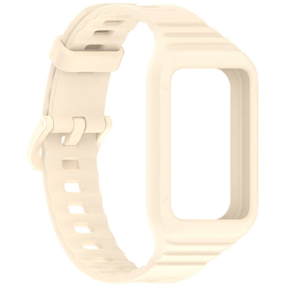 For Honor Band 9 Armor Integrated Silicone Watch Band(Creamy White) - Watch Bands by PMC Jewellery | Online Shopping South Africa | PMC Jewellery