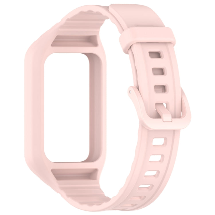 For Honor Band 9 Armor Integrated Silicone Watch Band(Light Pink) - Watch Bands by PMC Jewellery | Online Shopping South Africa | PMC Jewellery