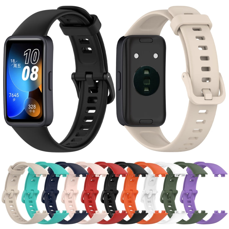 For Huawei Band 9 / 9 NFC Solid Color Colorful Buckle Silicone Watch Band(White) - Watch Bands by PMC Jewellery | Online Shopping South Africa | PMC Jewellery