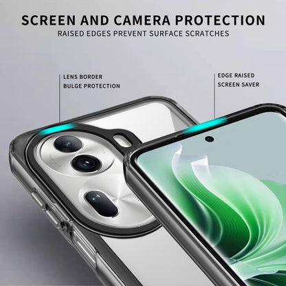 For OPPO Reno11 Global Transparent Acrylic + TPU Shockproof Phone Case(Transparent Black) - Reno11 Cases by PMC Jewellery | Online Shopping South Africa | PMC Jewellery | Buy Now Pay Later Mobicred