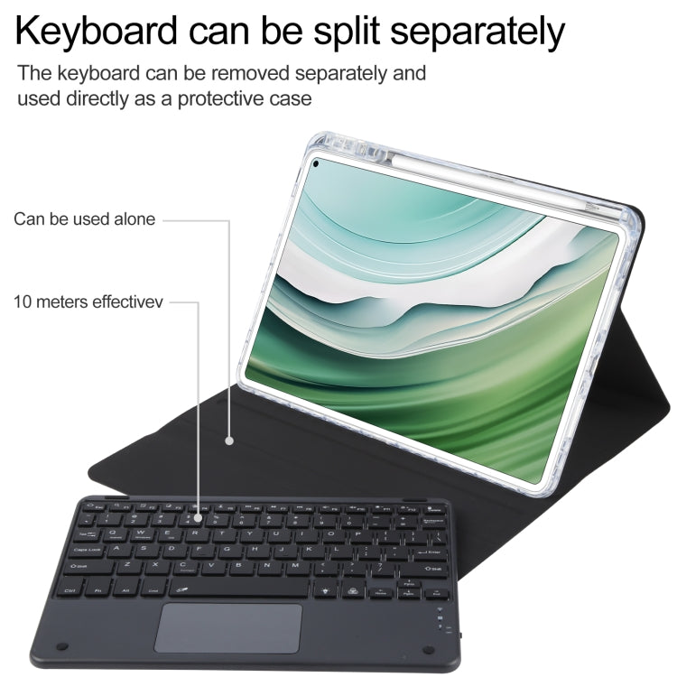 For Huawei MatePad Pro 11 2024 / 2022 Square Button Bluetooth Keyboard Rotatable Holder Leather Case with Touchpad(Black) - Huawei Keyboard by PMC Jewellery | Online Shopping South Africa | PMC Jewellery