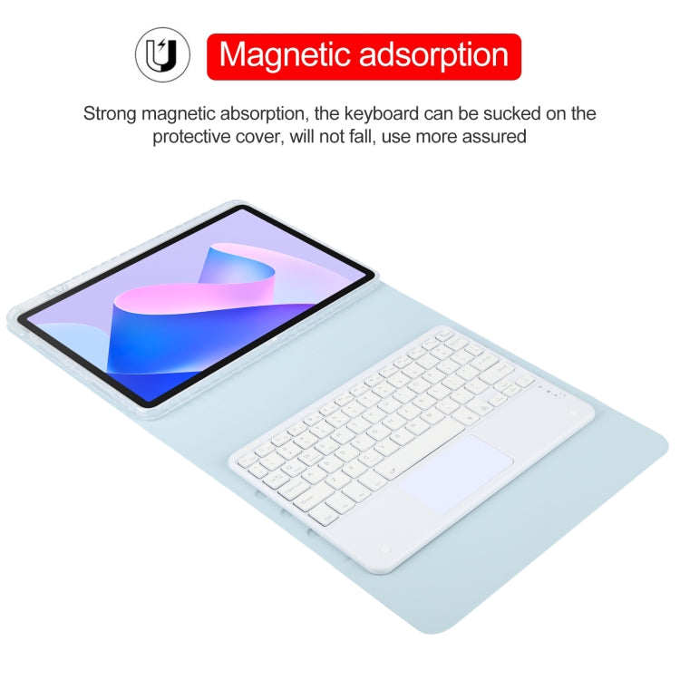 For Huawei MatePad 11 2023 / 2021 Square Button Bluetooth Keyboard Rotatable Holder Leather Case with Touchpad(Sky Blue) - Huawei Keyboard by PMC Jewellery | Online Shopping South Africa | PMC Jewellery