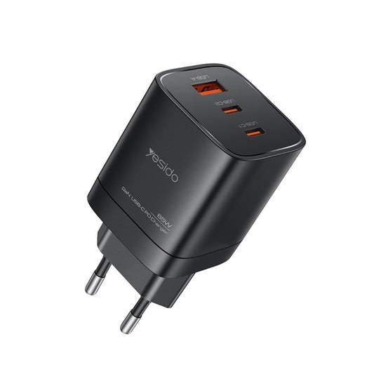 Yesido YC65 PD65W Three Port Type-C GaN Charger, EU Plug - USB Charger by Yesido | Online Shopping South Africa | PMC Jewellery