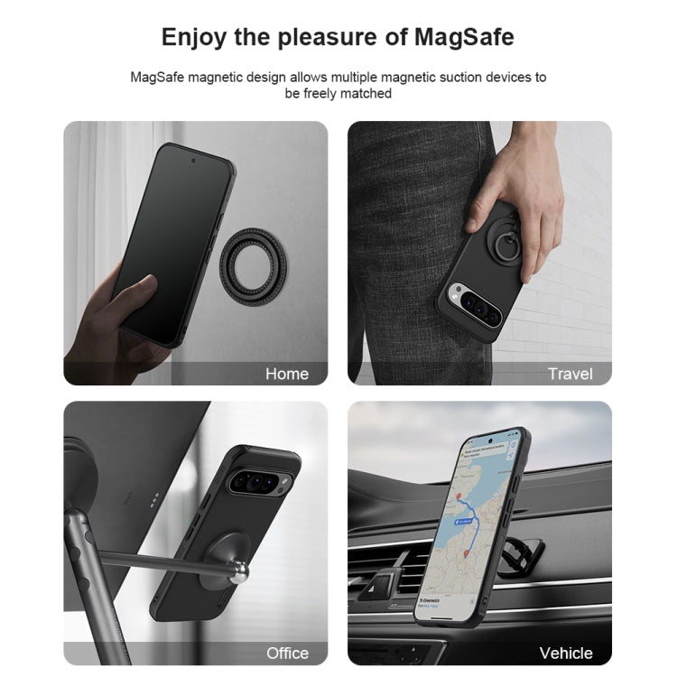 For Google Pixel 9 Pro NILLKIN Frosted Shield Pro Magnetic Phone Case(Black) - Google Cases by NILLKIN | Online Shopping South Africa | PMC TechLife | Buy Now Pay Later Mobicred