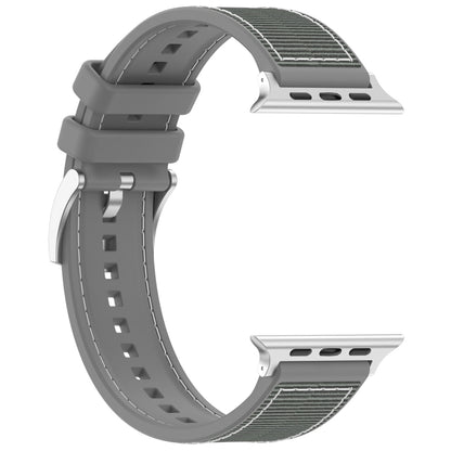 For Apple Watch Series 2 38mm Official Buckle Hybrid Nylon Braid Silicone Watch Band(Grey) - Watch Bands by PMC Jewellery | Online Shopping South Africa | PMC Jewellery