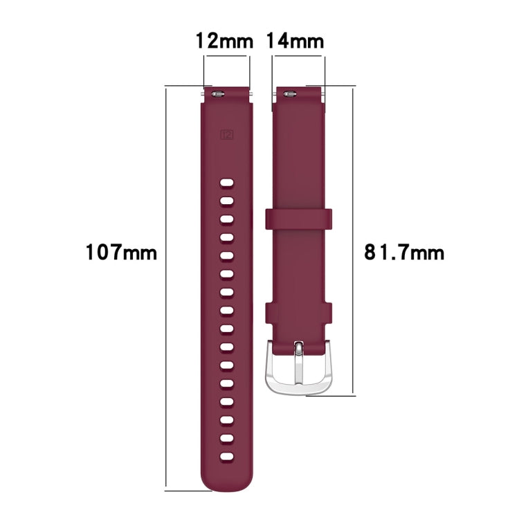 12mm Universal Solid Color Silver Buckle Silicone Watch Band(Red) - 20mm Bands by PMC Jewellery | Online Shopping South Africa | PMC Jewellery