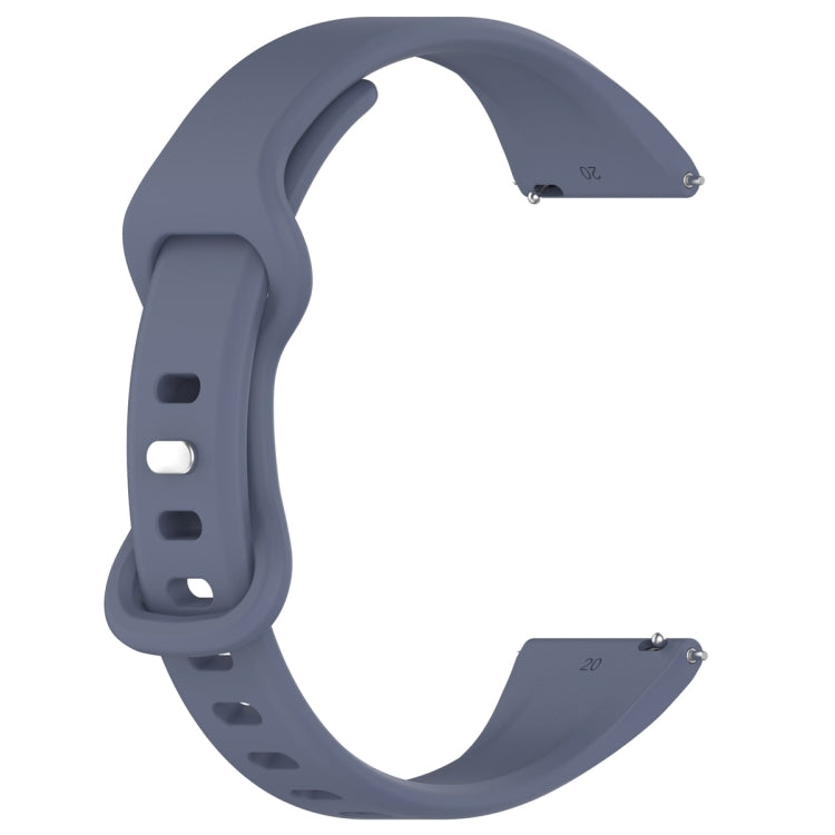 20mm Slim Reverse Buckle Silicone Watch Band(Blue Grey) - 20mm Bands by PMC Jewellery | Online Shopping South Africa | PMC Jewellery